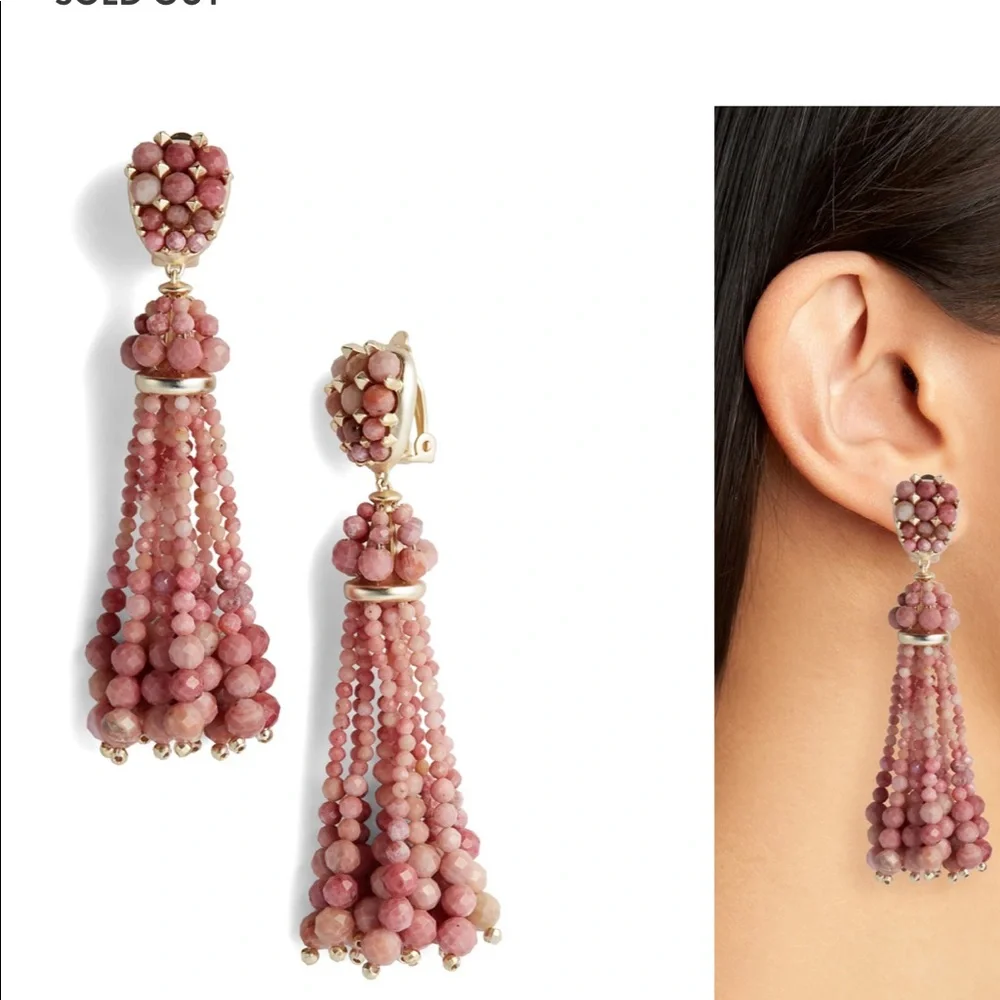 KENDRA SCOTT Cecily Genuine stone CLIP ON earrings PINK